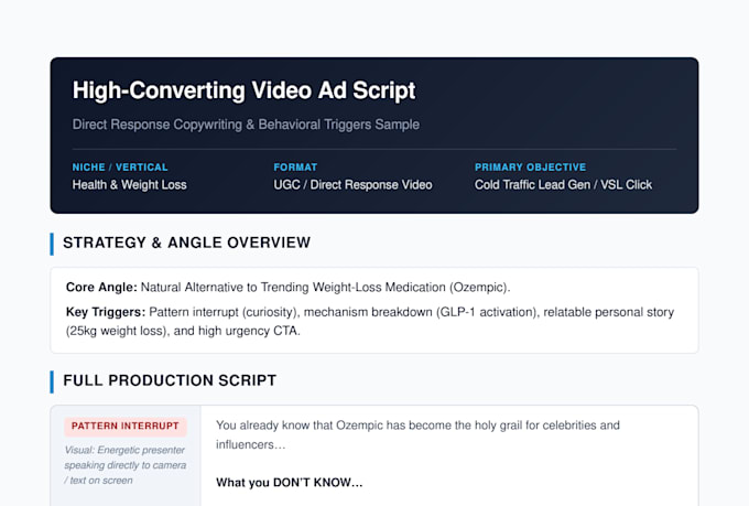 write high converting video ad scripts and hooks